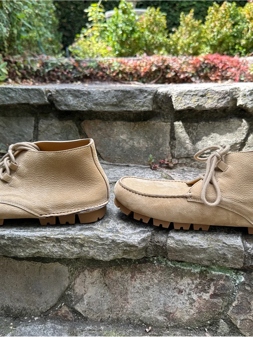 Salvatore Ferragamo Beige Suede Chukka Boots